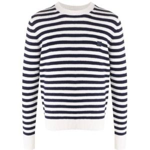 Acne studio face striped crew neck jumper